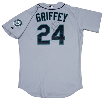 2009 Ken Griffey Jr. Game Used & Signed Seattle Mariners Road Jersey Photo Matched To 6 Games! (MeiGray, Boone LOA & PSA/DNA)